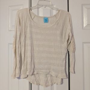 ⭐2 for $6⭐Striped long sleeve w lace elbow patches